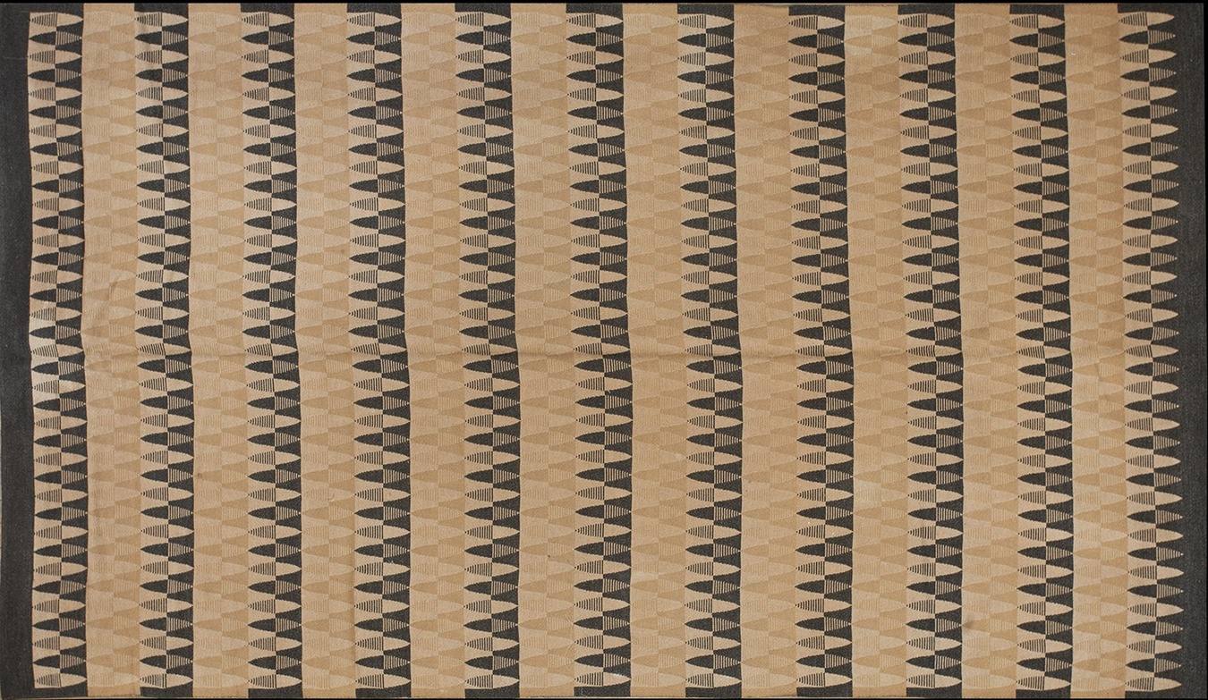 Vintage swedish flat weave rug featuring subtle geometric patterning and neutral colors - by rugs on net