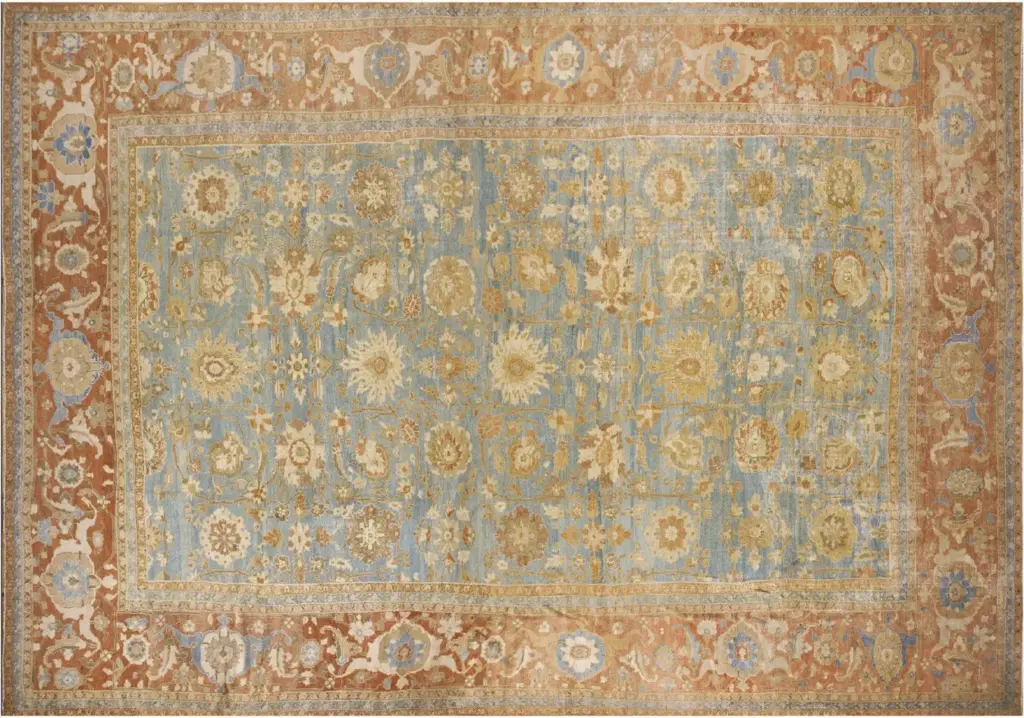 Large scale allover arts and crafts design antique persian sultanabad rug by rugs on net