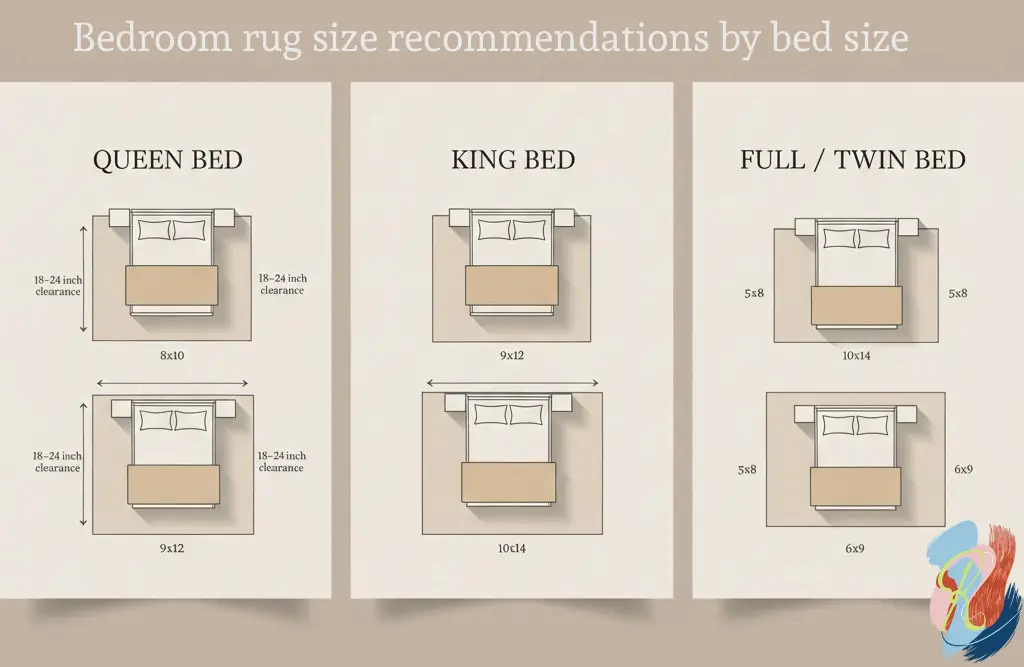Bedroom rug size recommendations by bed size by rugs on net