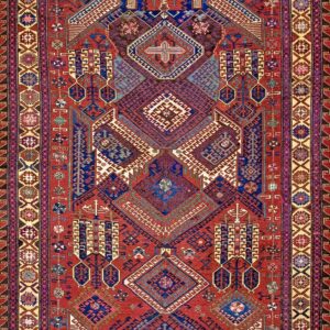 Tribal Geometric Late 19th Century Antique Caucasian Flatweave Dragon Soumak Rug