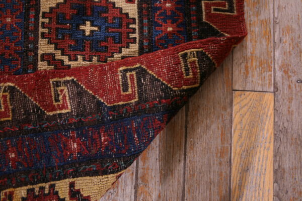 Tribal geometric late 19th century antique caucasian flatweave dragon soumak rug - image 7
