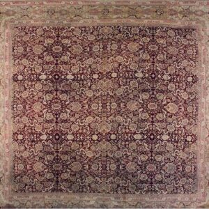 Large Classic Burgundy Background Antique Mid 19th Century Indian Agra Carpet