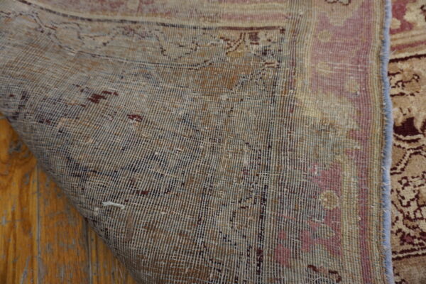 Large classic burgundy background antique mid 19th century indian agra carpet - image 12