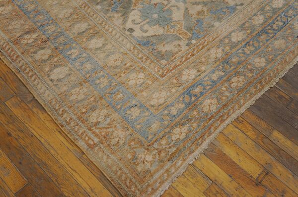 Rare square shape gray color antique cotton pile 19th century indian agra geometric rug - image 3
