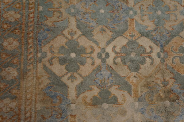 Rare square shape gray color antique cotton pile 19th century indian agra geometric rug - image 6