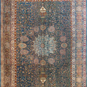Beautiful Ardabil Design Antique Late 19th Century Indian Agra Gonbad Rug