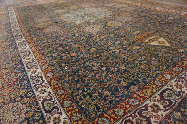Beautiful ardabil design antique late 19th century indian agra gonbad rug - image 10