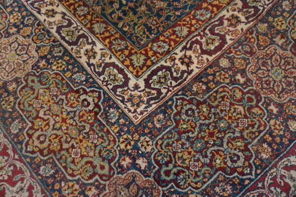 Beautiful ardabil design antique late 19th century indian agra gonbad rug - image 11