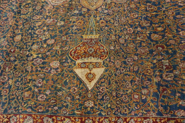 Beautiful ardabil design antique late 19th century indian agra gonbad rug - image 7