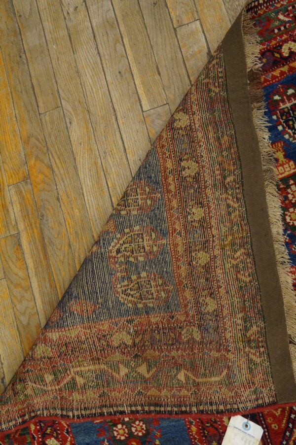 Rare happy yellow with sky blue color antique tribal oversized persian bakhtiari rug - image 2