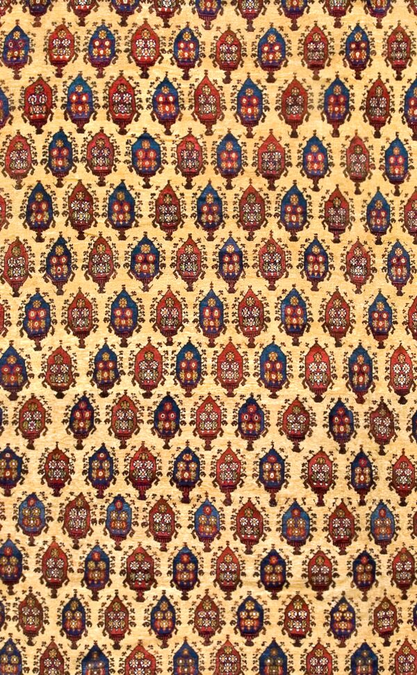 Rare happy yellow with sky blue color antique tribal oversized persian bakhtiari rug - image 6