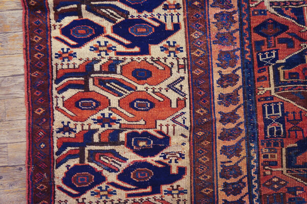 Small tribal antique 19th century persian kurdish sanjabi carpet - image 4
