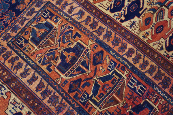 Small tribal antique 19th century persian kurdish sanjabi carpet - image 5