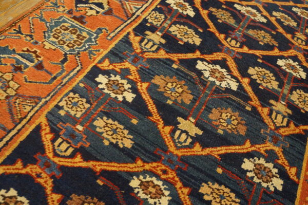 Antique wool pile tribal shrub pattern northwest persian hall runner rug - image 11