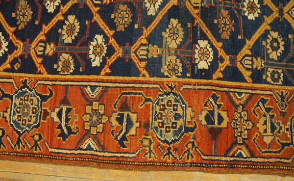 Antique wool pile tribal shrub pattern northwest persian hall runner rug - image 3