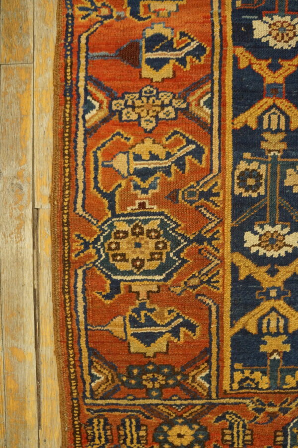 Antique wool pile tribal shrub pattern northwest persian hall runner rug - image 7