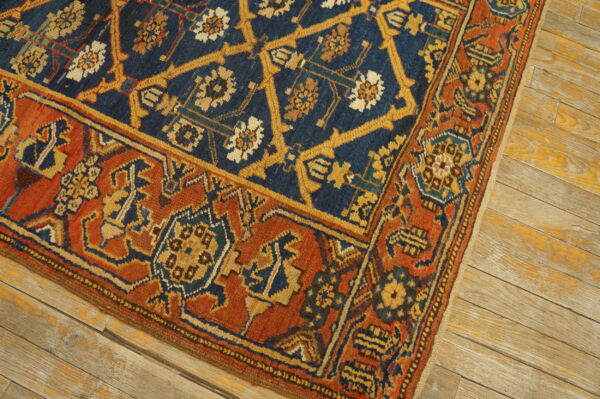 Antique wool pile tribal shrub pattern northwest persian hall runner rug - image 8