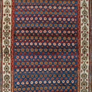 Light Blue Allover Tribal Floral Design 19th Century NW Persian Carpet