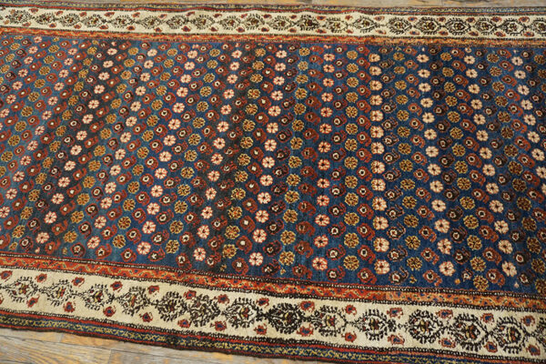 Light blue allover tribal floral design 19th century nw persian carpet - image 2