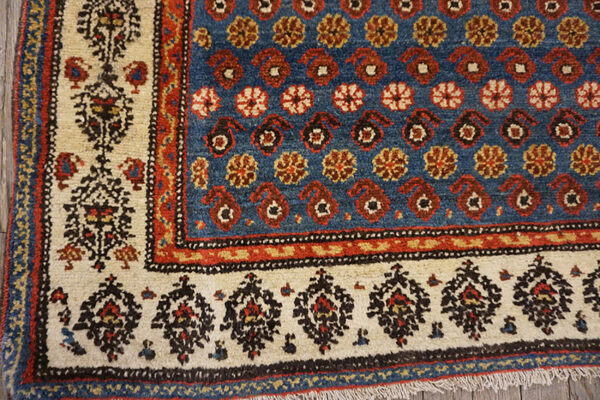 Light blue allover tribal floral design 19th century nw persian carpet - image 3