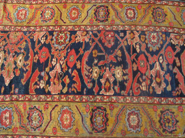 Blue tribal mid 19th century antique northwest persian hallway runner rug - image 2