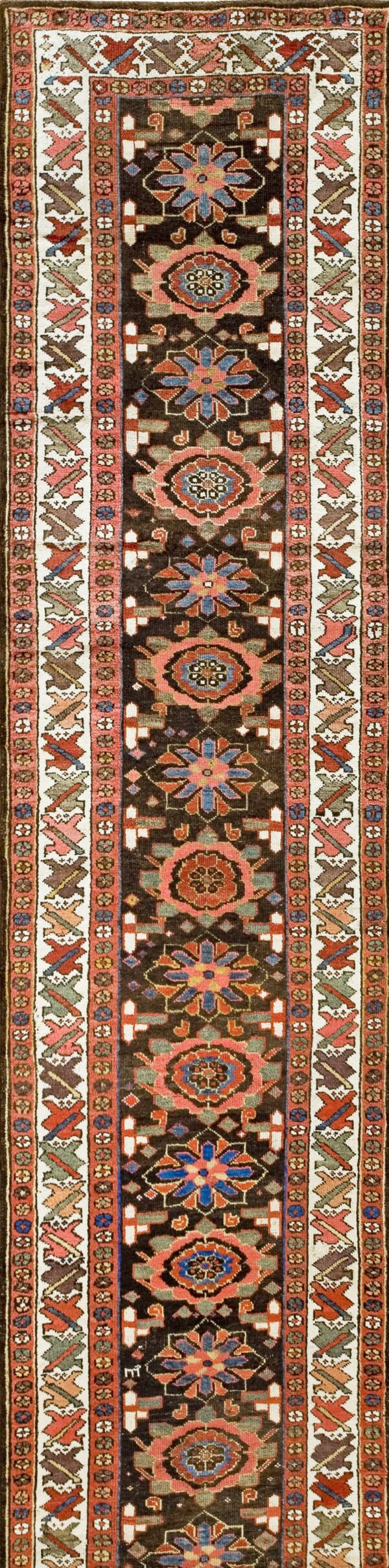 Antique tribal mina khani design 19th-century northwest persian runner rug