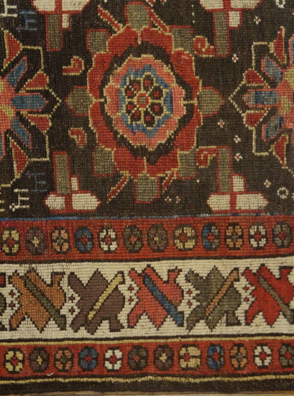 Antique tribal mina khani design 19th-century northwest persian runner rug - image 3