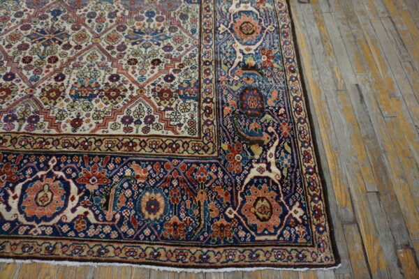 Antique 19th century ivory tribal nw persian bakshaish garden design gallery carpet - image 6