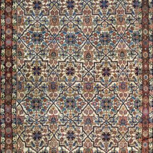 Ivory Tribal Antique Mid 19th Century Northwest Persian Gallery Rug