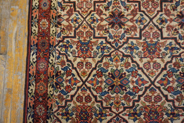 Ivory tribal antique mid 19th century northwest persian gallery rug - image 10