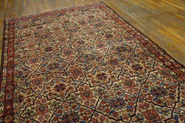 Ivory tribal antique mid 19th century northwest persian gallery rug - image 5