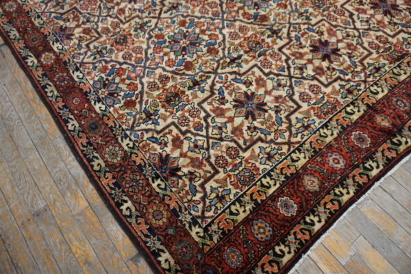 Ivory tribal antique mid 19th century northwest persian gallery rug - image 7