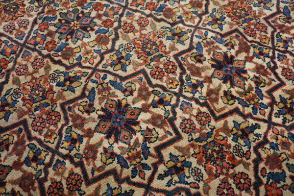 Ivory tribal antique mid 19th century northwest persian gallery rug - image 8