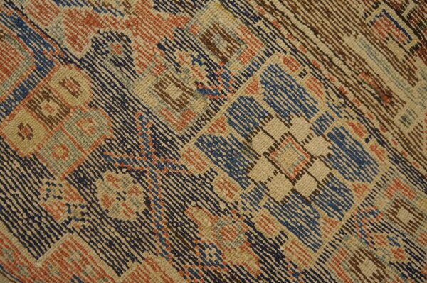 Ivory antique tribal geometric northwest persian wool hallway runner rug - image 2