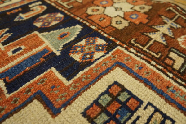 Ivory antique tribal geometric northwest persian wool hallway runner rug - image 9