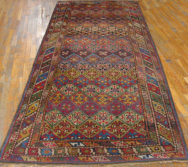 Happy colorful jewel tone antique tribal geometric northwest persian rug - image 5