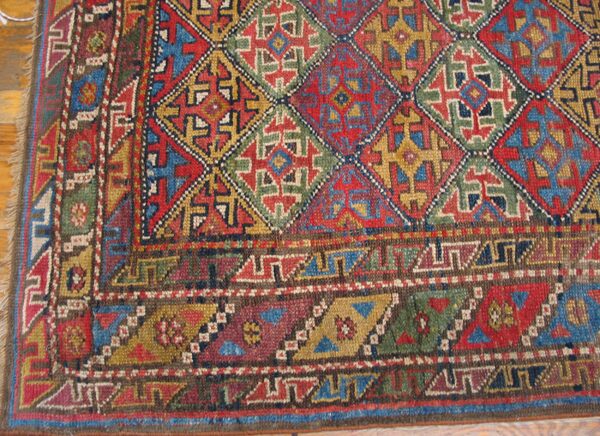 Happy colorful jewel tone antique tribal geometric northwest persian rug - image 7