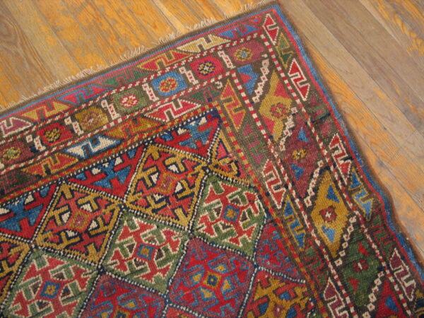 Happy colorful jewel tone antique tribal geometric northwest persian rug - image 2