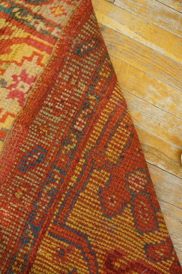 Large scale tribal palmette pattern antique rustic turkish oushak room size rug - image 8