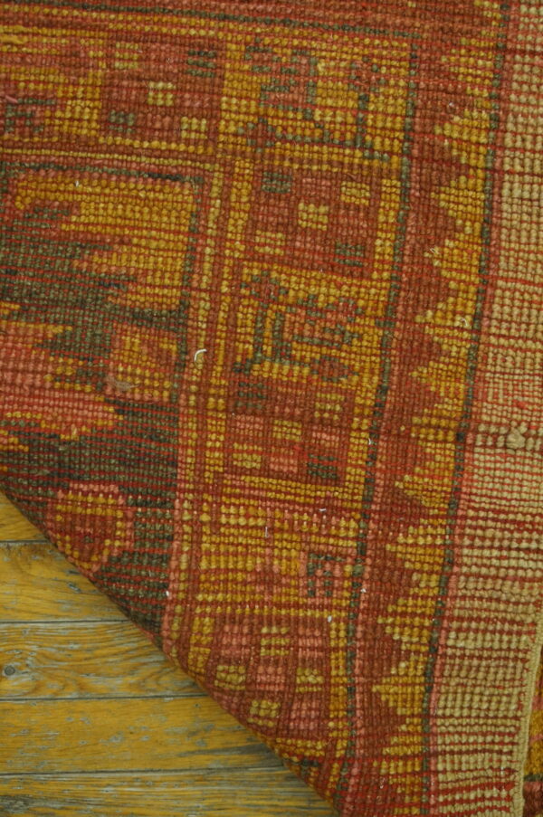 Large ivory background allover tribal design antique turkish oushak carpet - image 2