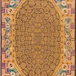 Beautiful Artistic Room Size Antique French Art Deco Wool Area Rug by Rugs On Net