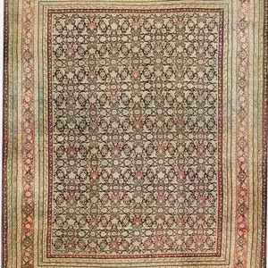 Blue Antique 19th Century Room Size Herati Pattern Indian Agra Rug by Rugs On Net