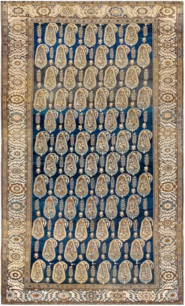 Blue antique tribal paisley boteh design antique northwest persian rug by rugs on net