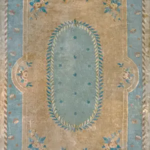 Cream Color Field Antique European Influenced Floral Chinese Art Deco Rug by Rugs On Net