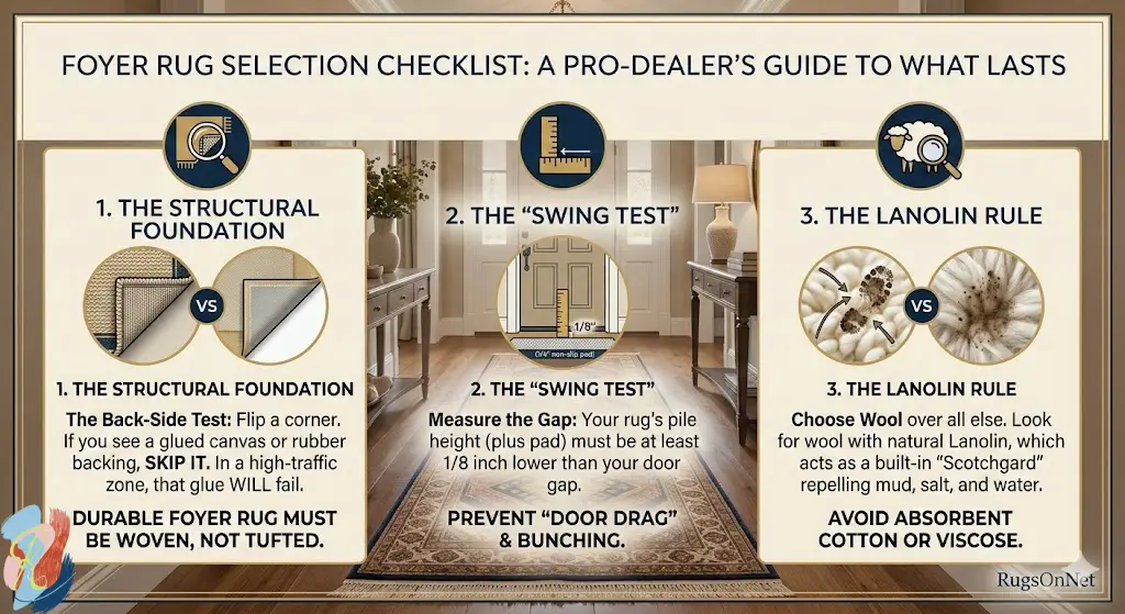 Foyer entryway rugs selection checklist by rugs on net