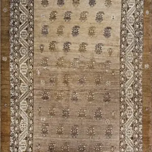 Gray Antique Tribal Paisley Pattern Mid 19th Century Persian Bakshaish Rug by Rugs On Net