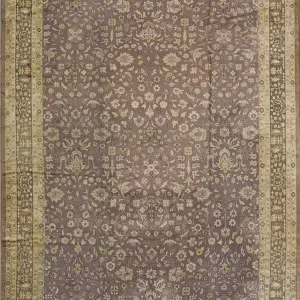 Large Size Allover Floral Design Antique Lavender Color Indian Rug by Rugs On Net