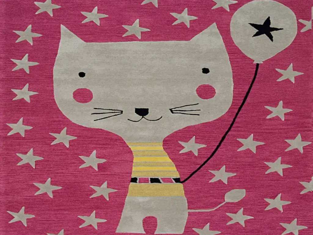 New modern contemporary happy cat design kids room rug by rugs on net