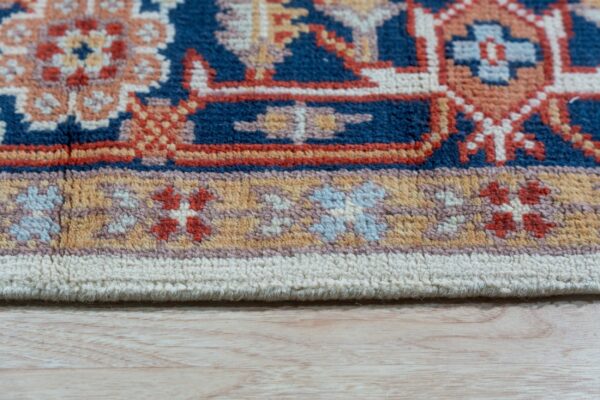 Exquisite traditional ivory persian heriz design hand-knotted wool rug - image 7