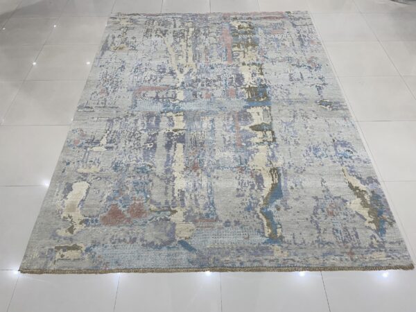 Clara stylish multicolor hand-knotted wool rug - image 10
